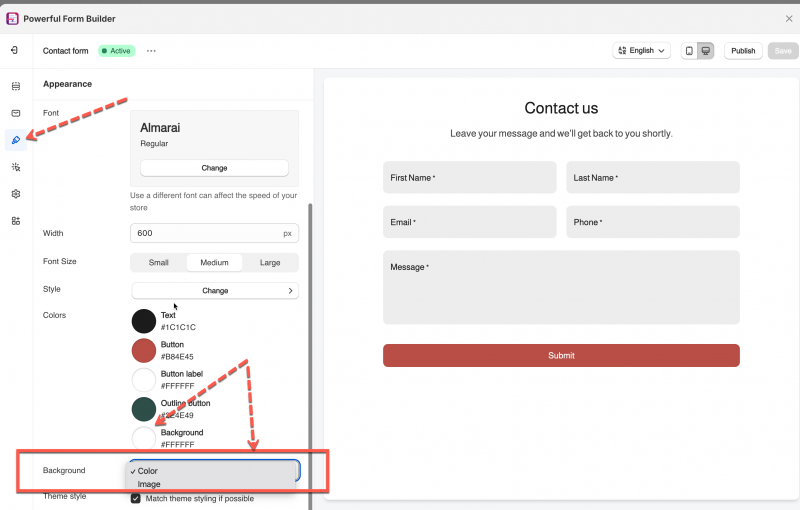 how to change background of google forms